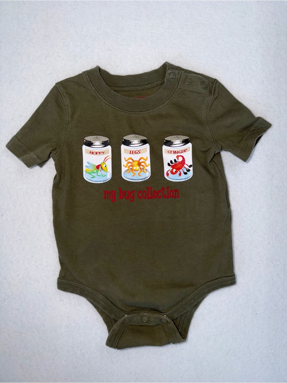Y2K Circo Infant Onesie My Bug CollectionOlive Green Baby Bodysuit